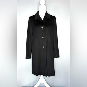 Sfera 100% Cashmere Coat Womens 42 US 6 Black Single Breasted Soft Made In Italy